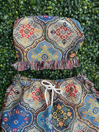 Tapestry Print Two-Piece Set