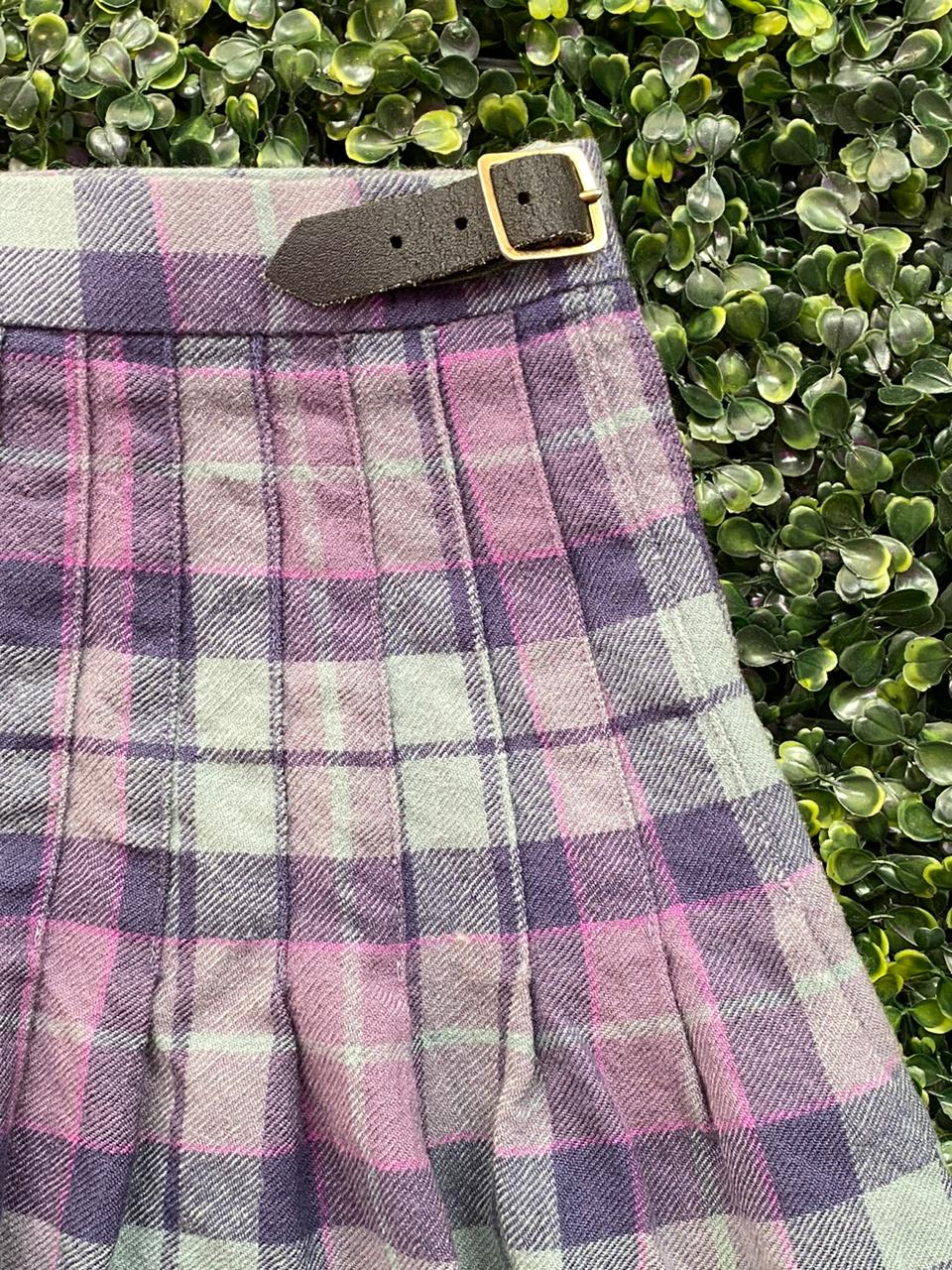James Pringle Weavers of Inverness Wool Tartan Pleated Skirt
