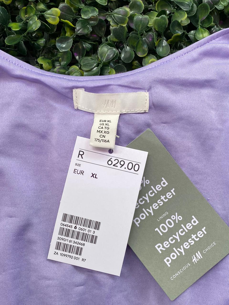 H&M Lilac Sequin Open-Back Dress