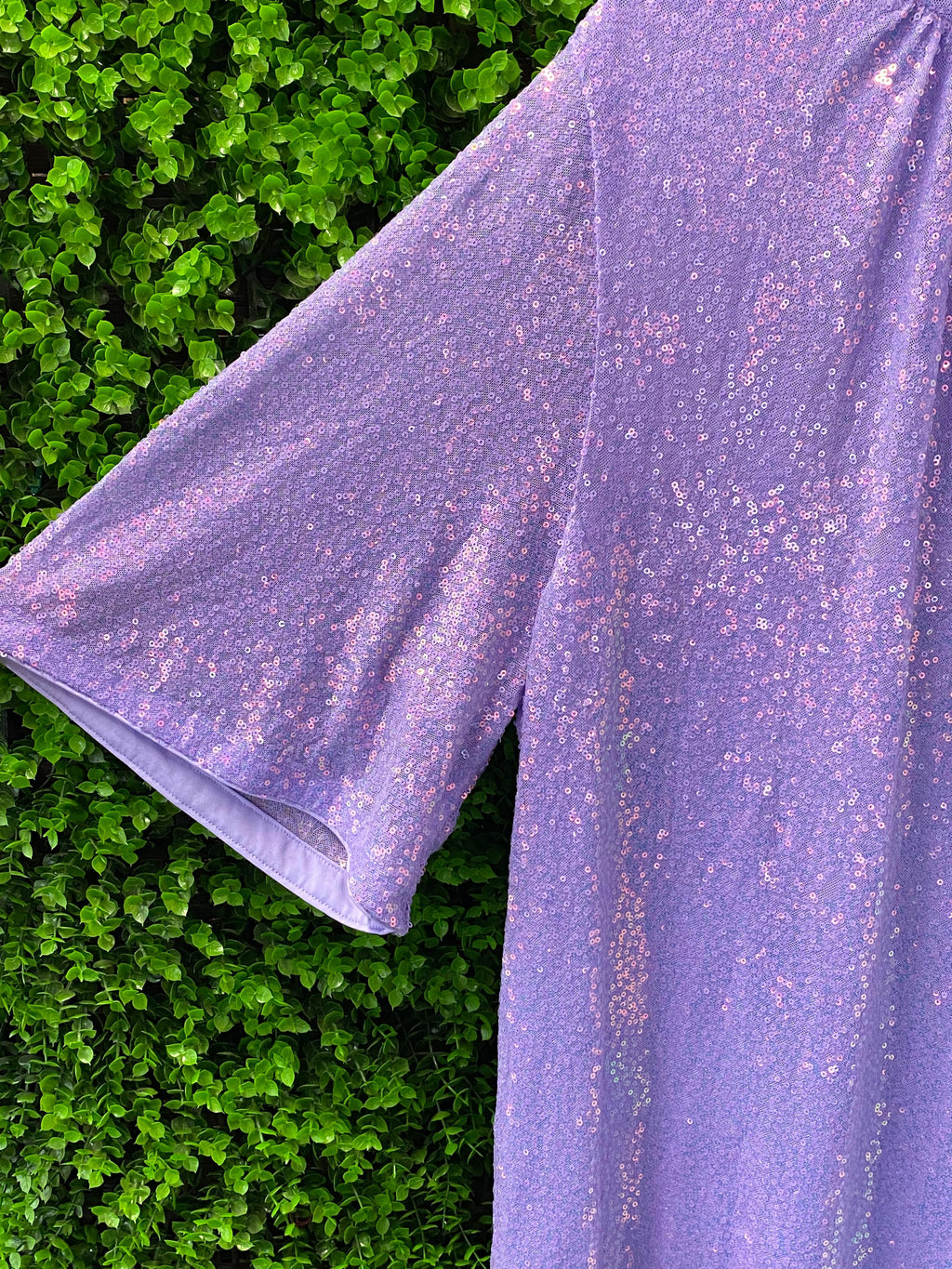 H&M Lilac Sequin Open-Back Dress