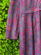 Vintage Paisley Button-Up Midi Dress