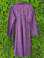 Vintage Paisley Button-Up Midi Dress