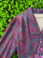 Vintage Paisley Button-Up Midi Dress