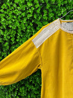 Zara Mustard Yellow Crochet Detail Blouse