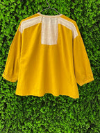 Zara Mustard Yellow Crochet Detail Blouse