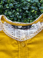 Zara Mustard Yellow Crochet Detail Blouse
