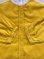 Zara Mustard Yellow Crochet Detail Blouse