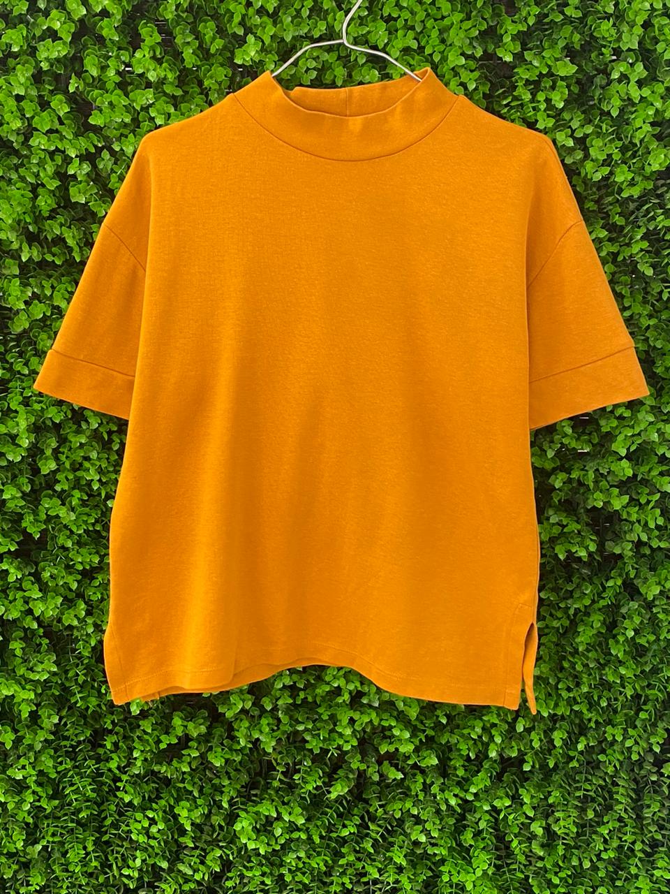 Zara Mustard High Neck Knit Top