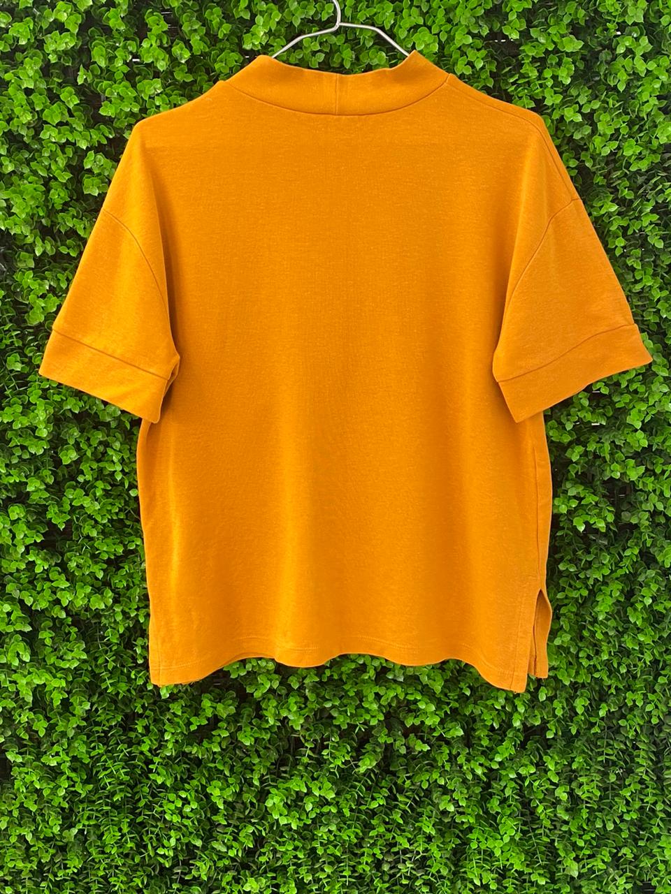 Zara Mustard High Neck Knit Top