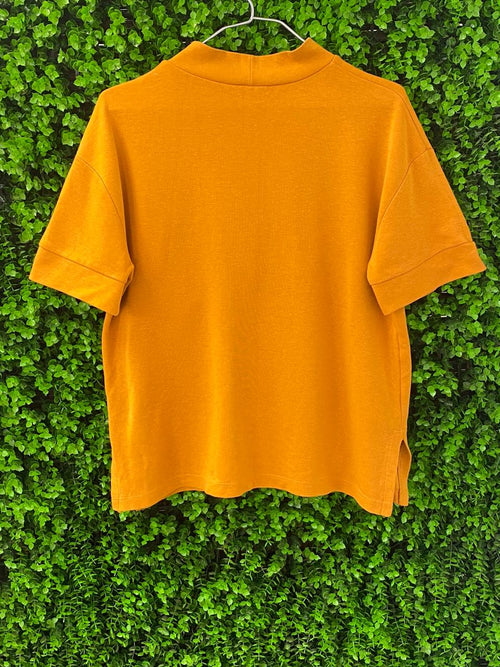 Zara Mustard High Neck Knit Top