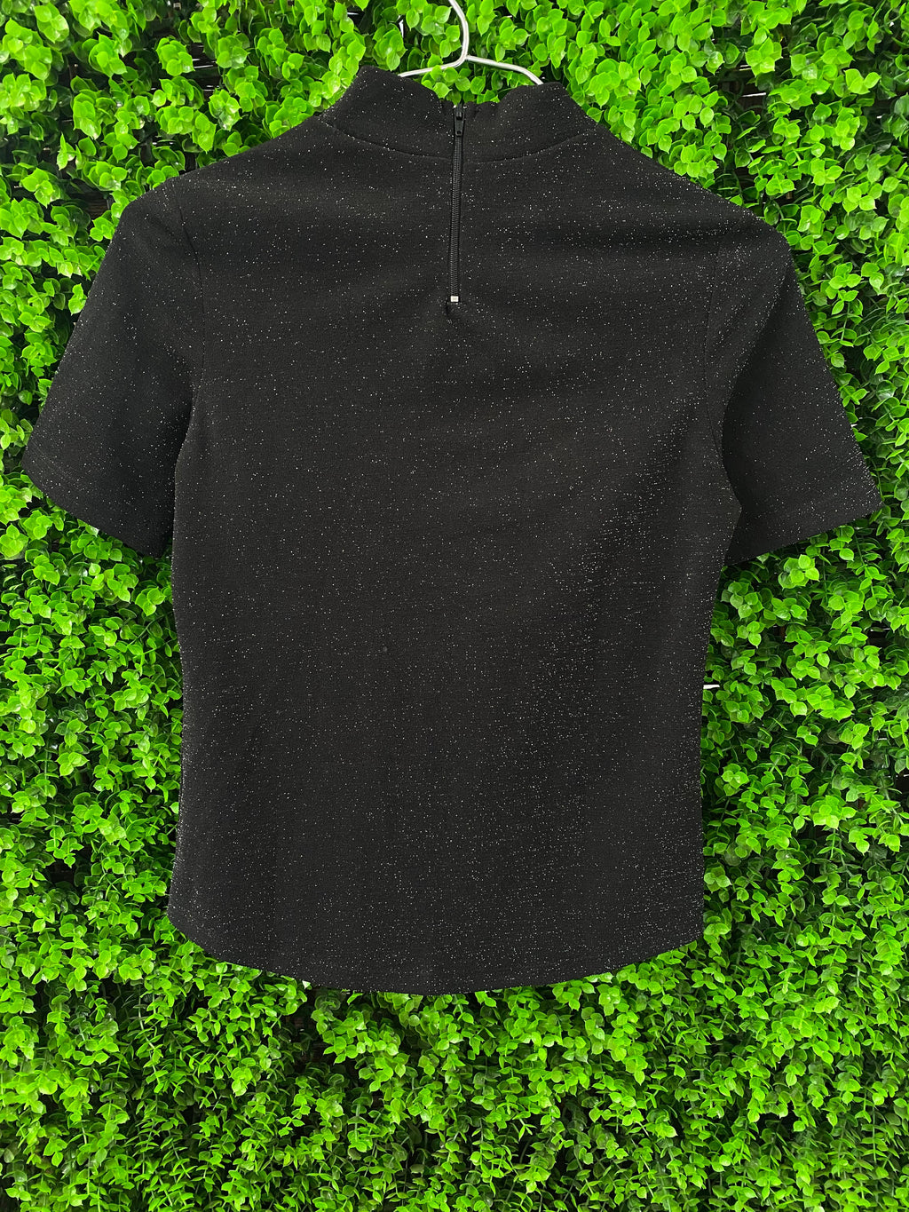 Sissy Boy Black Sparkle Diamanté Logo Top