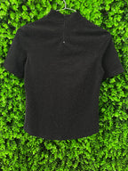 Sissy Boy Black Sparkle Diamanté Logo Top
