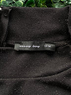 Sissy Boy Black Sparkle Diamanté Logo Top