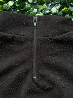 Sissy Boy Black Sparkle Diamanté Logo Top