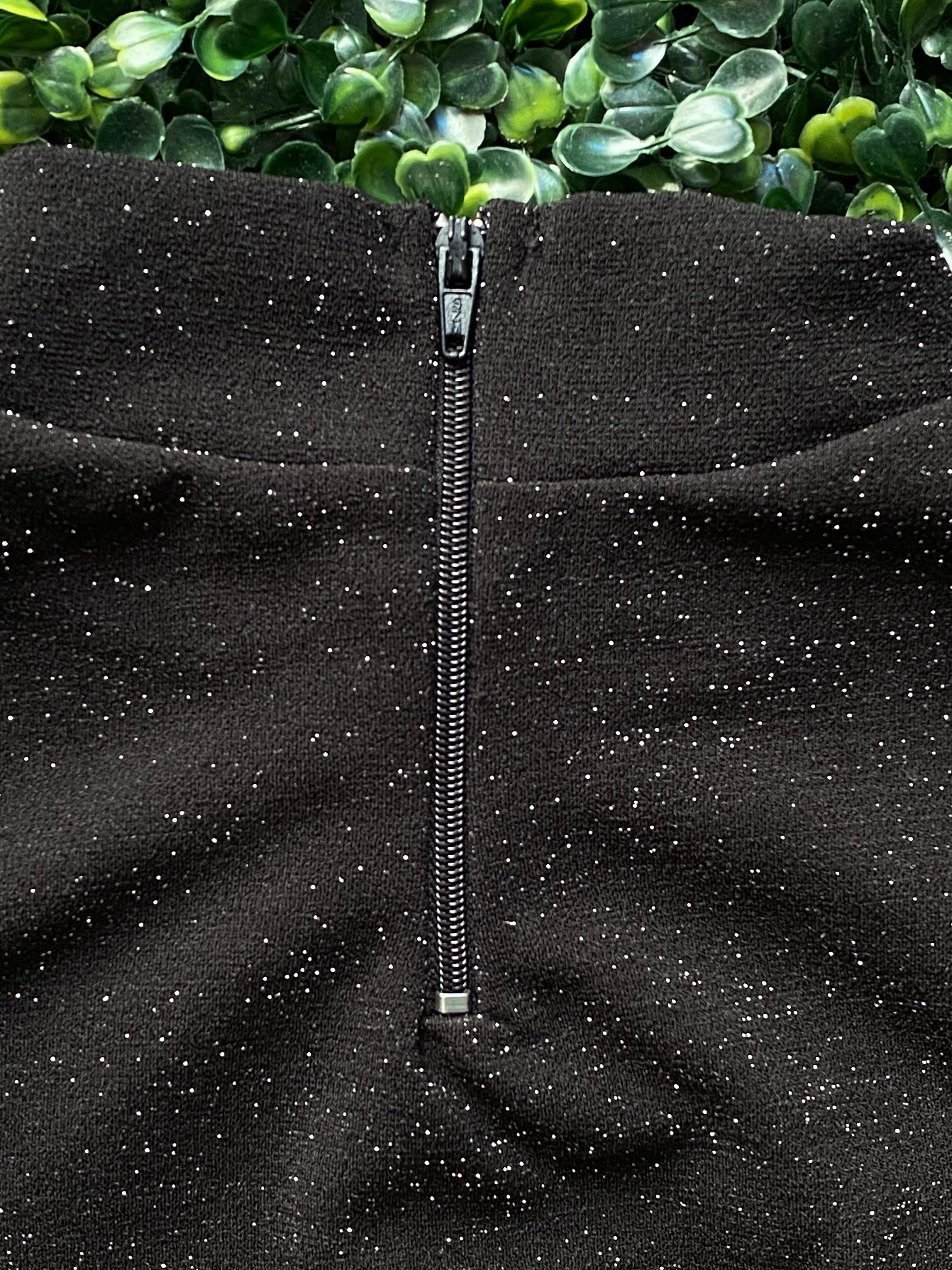 Sissy Boy Black Sparkle Diamanté Logo Top