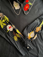 Vivetta Black Botanical Embroidered Blouse