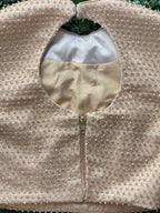 Champagne Beaded Floral Crop Blouse