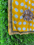 Mustard Polka Dot Sequin Sari