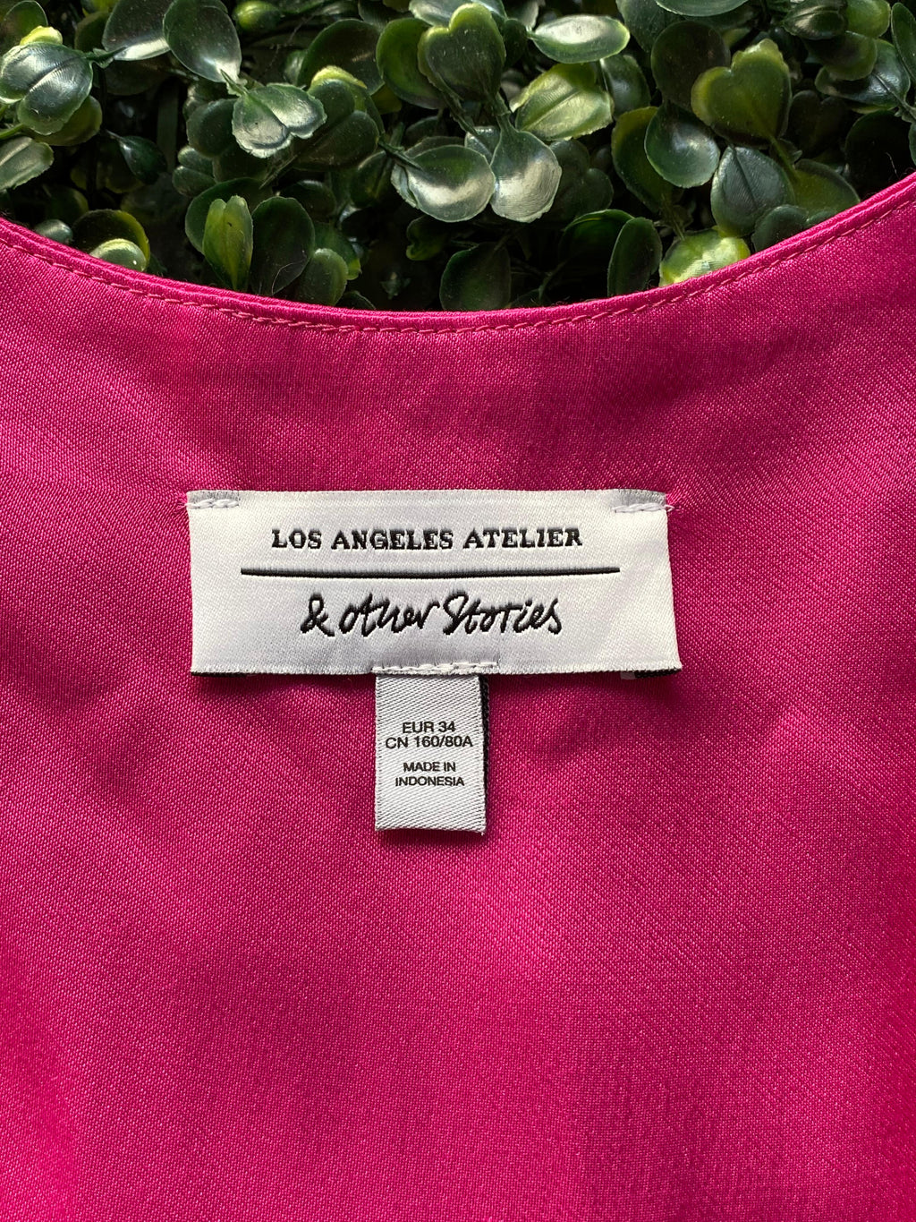 Los Angeles Atelier & Other Stories Hot Pink Satin Mini Dress