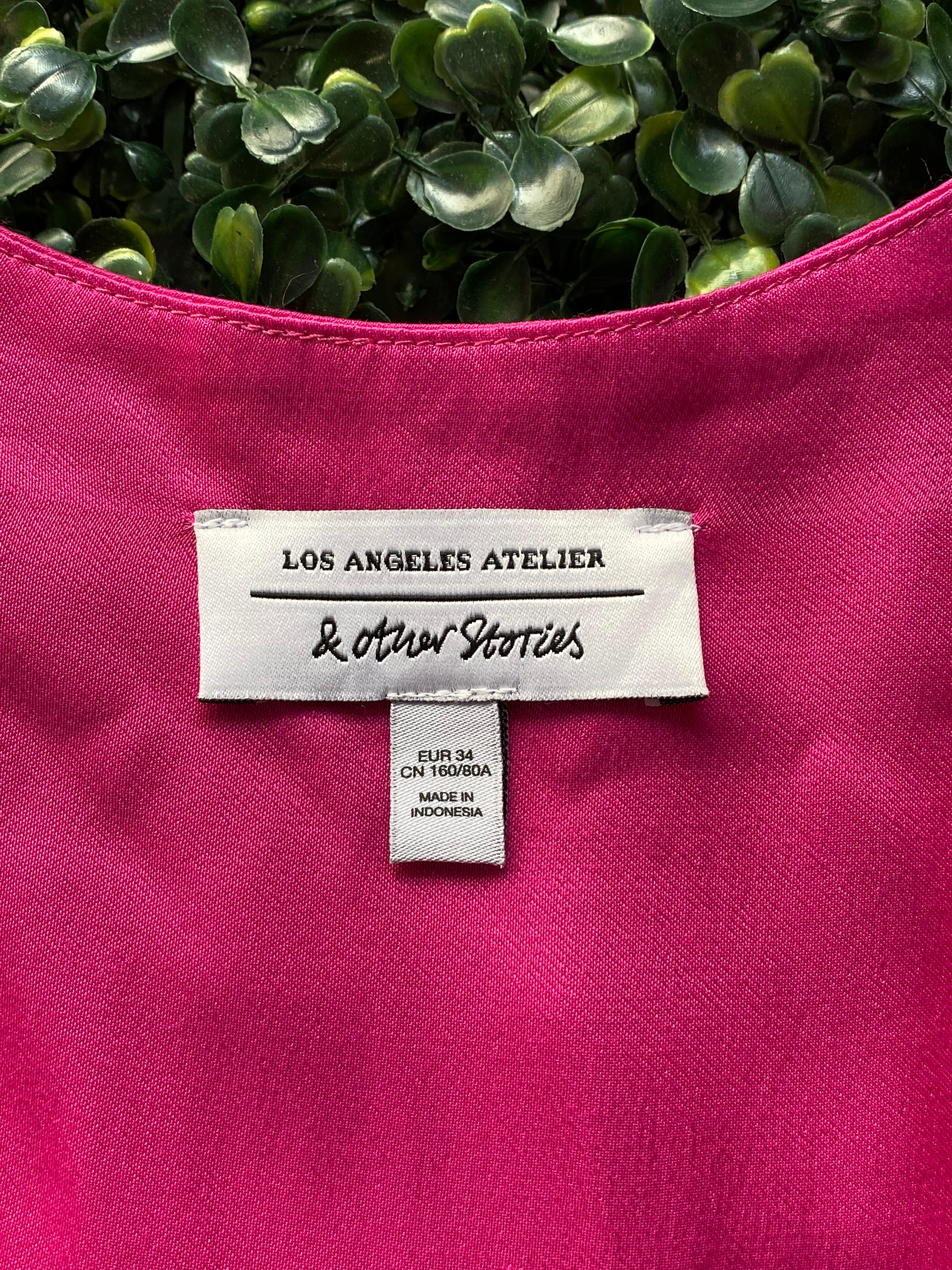 Los Angeles Atelier & Other Stories Hot Pink Satin Mini Dress