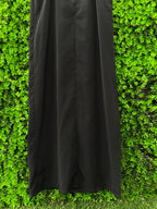 Black Button-Strap Maxi Dress