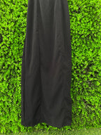 Black Button-Strap Maxi Dress