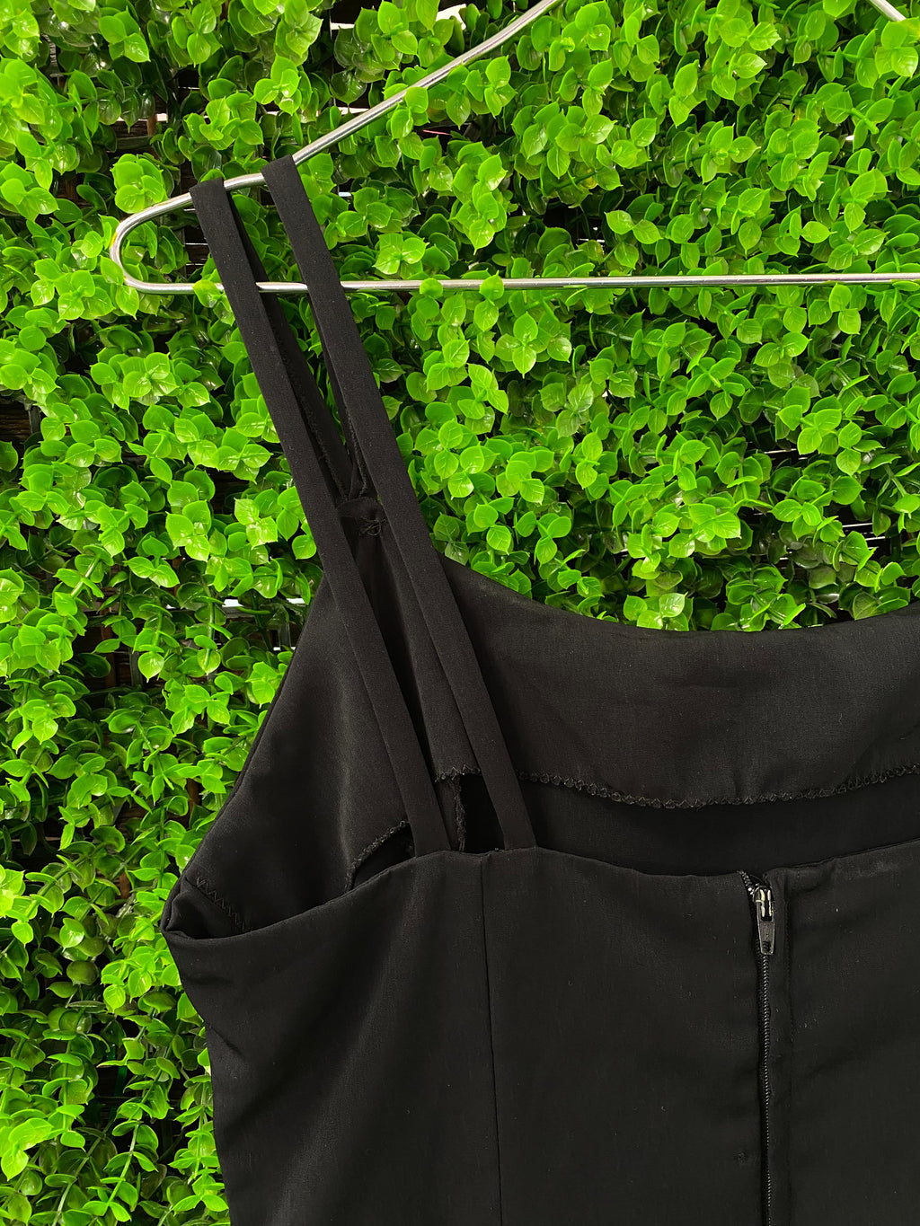 Black Button-Strap Maxi Dress