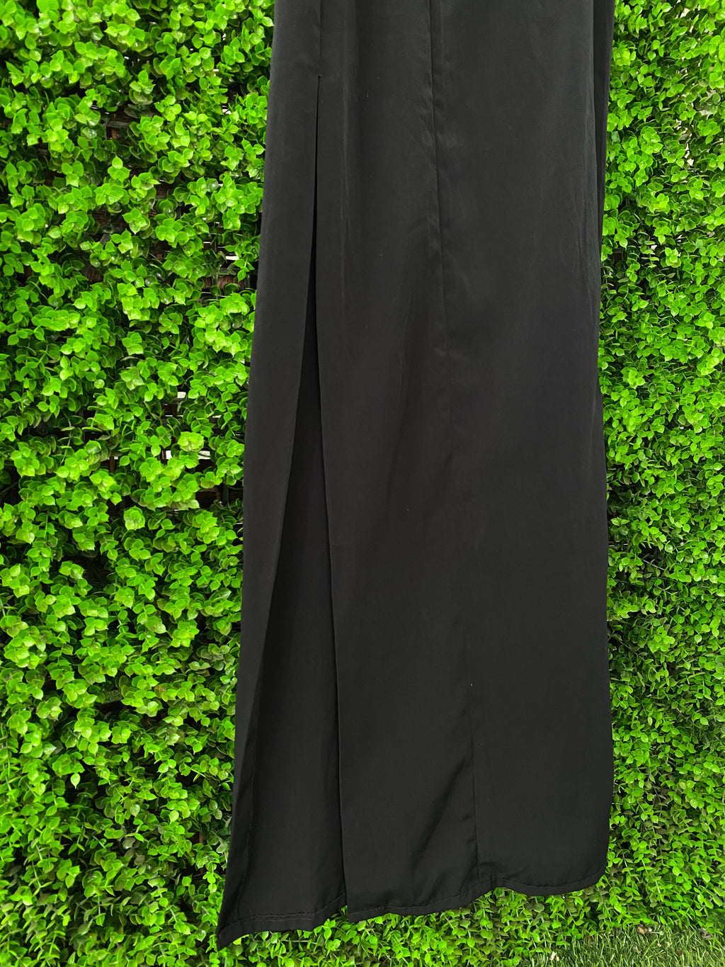 Black Button-Strap Maxi Dress