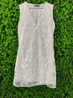 Zara White Embellished Sequin Mini Dress