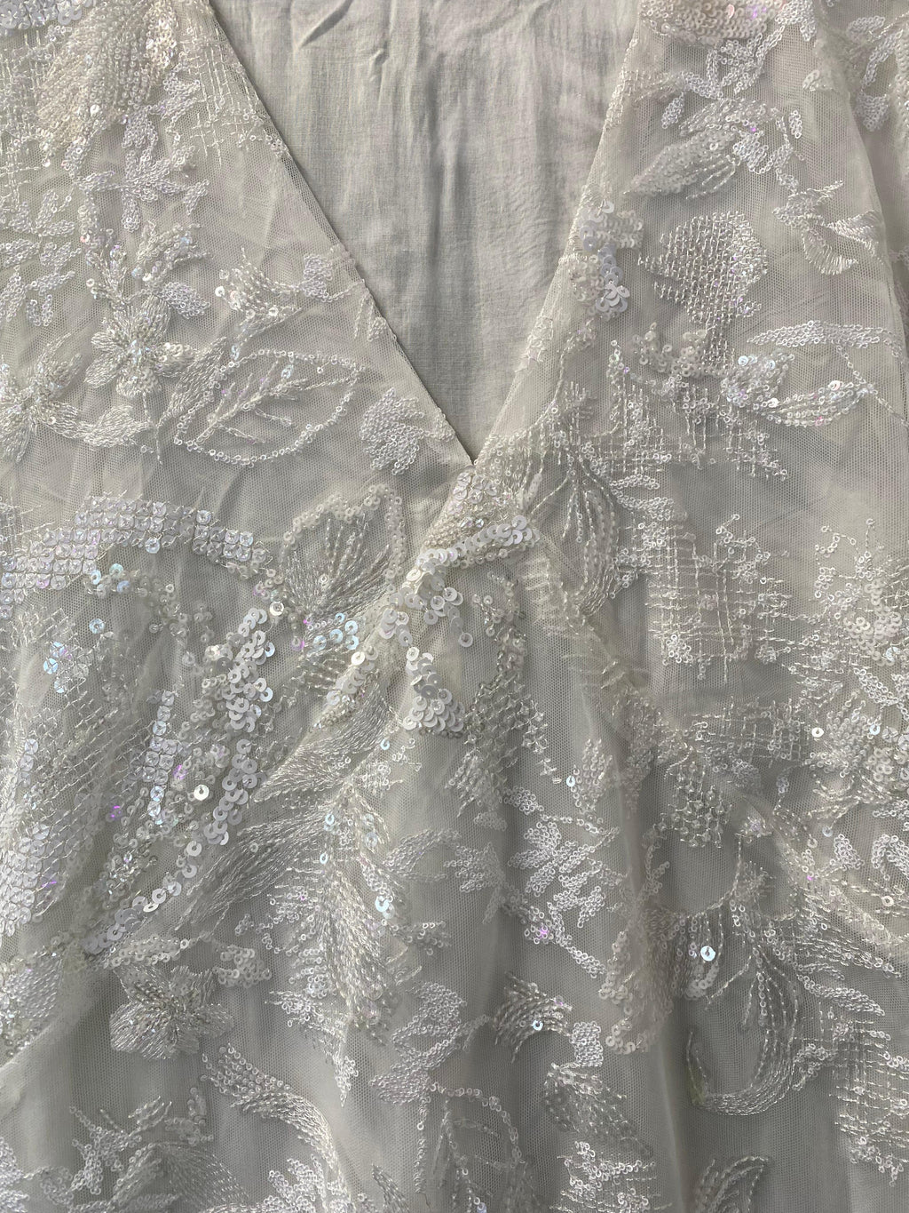 Zara White Embellished Sequin Mini Dress