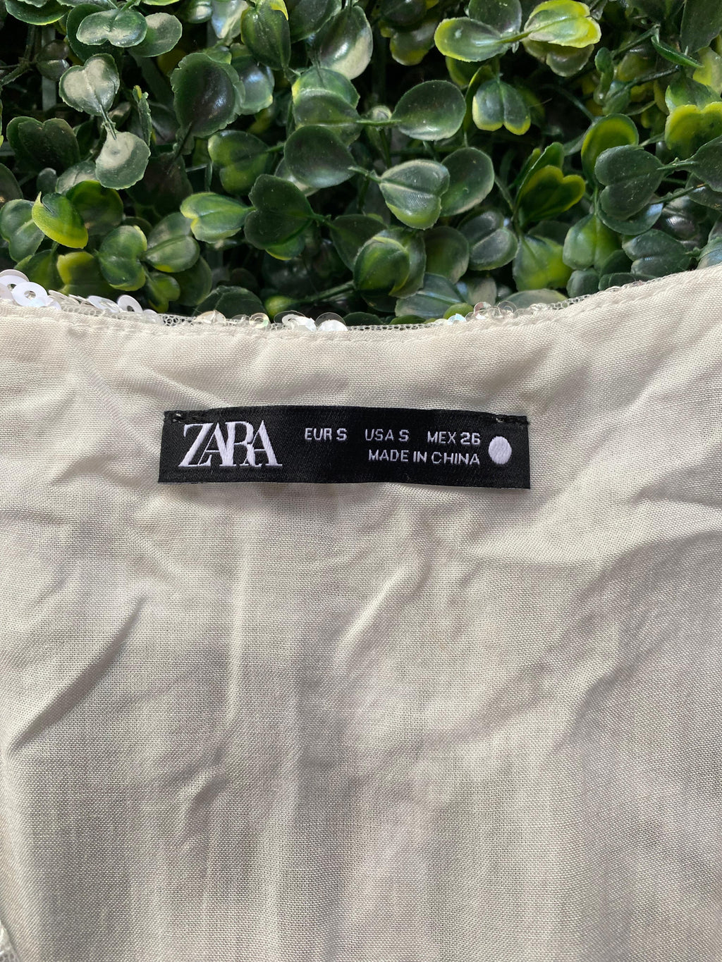 Zara White Embellished Sequin Mini Dress
