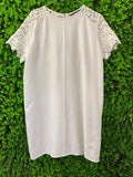 Zara Basic Cream Lace Sleeve Shift Dress