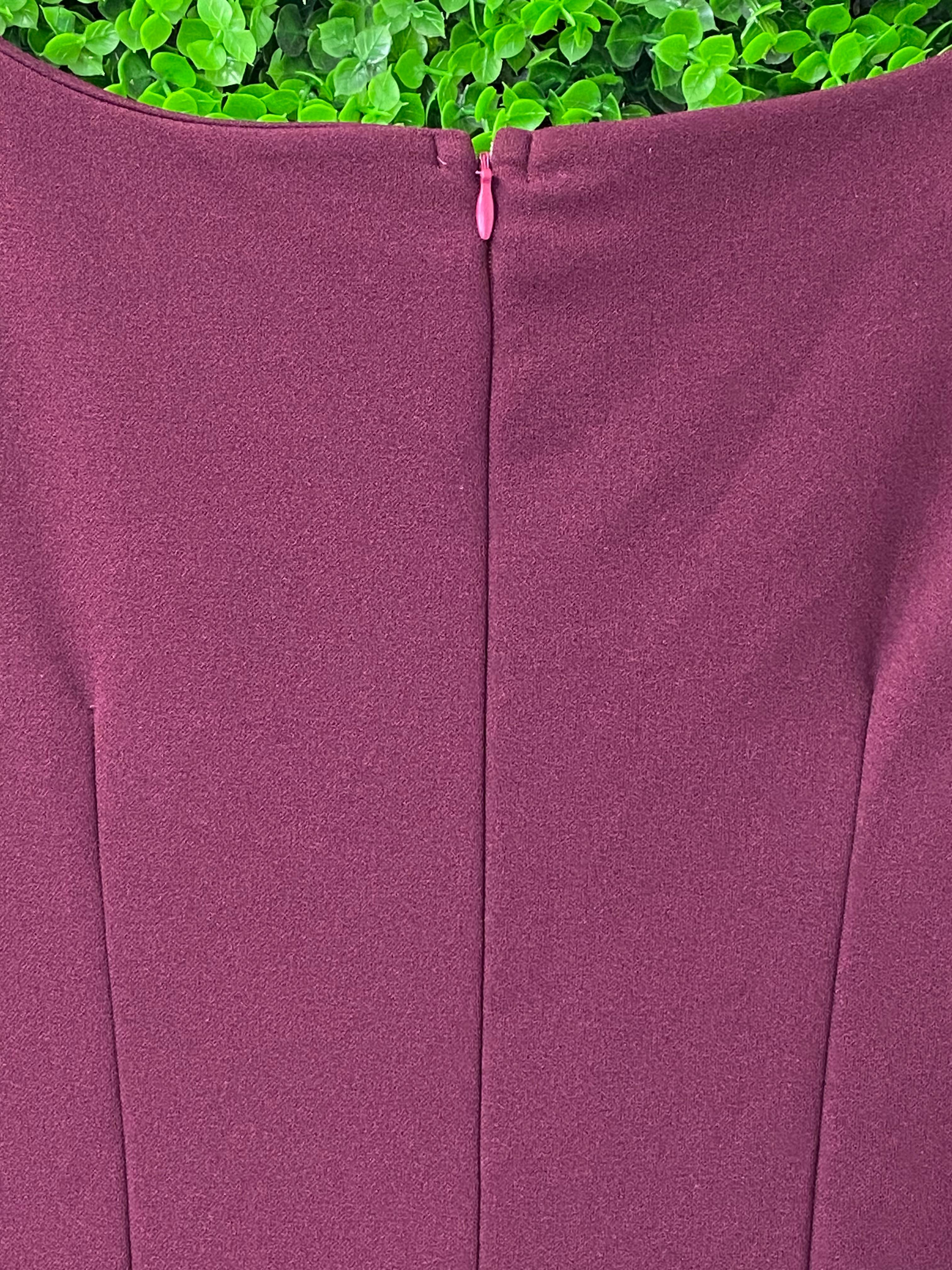 Burgundy Ruffle Hem Mini Dress