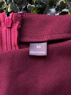 Burgundy Ruffle Hem Mini Dress