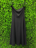 Bella Vintage Black Tie-Strap Midi Dress