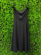 Bella Vintage Black Tie-Strap Midi Dress
