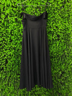 Bella Vintage Black Tie-Strap Midi Dress