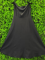 Bella Vintage Black Tie-Strap Midi Dress