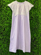 Lilac Cotton Blend Embroidered Overlay Dress