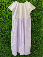 Lilac Cotton Blend Embroidered Overlay Dress