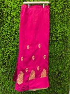 Magenta & Emerald Green Embellished Sari Set