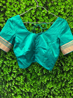 Magenta & Emerald Green Embellished Sari Set