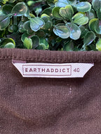 Earthaddict Brown Cotton Wrap Cardigan