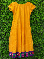 Mustard Yellow Embroidered Indian Midi Dress