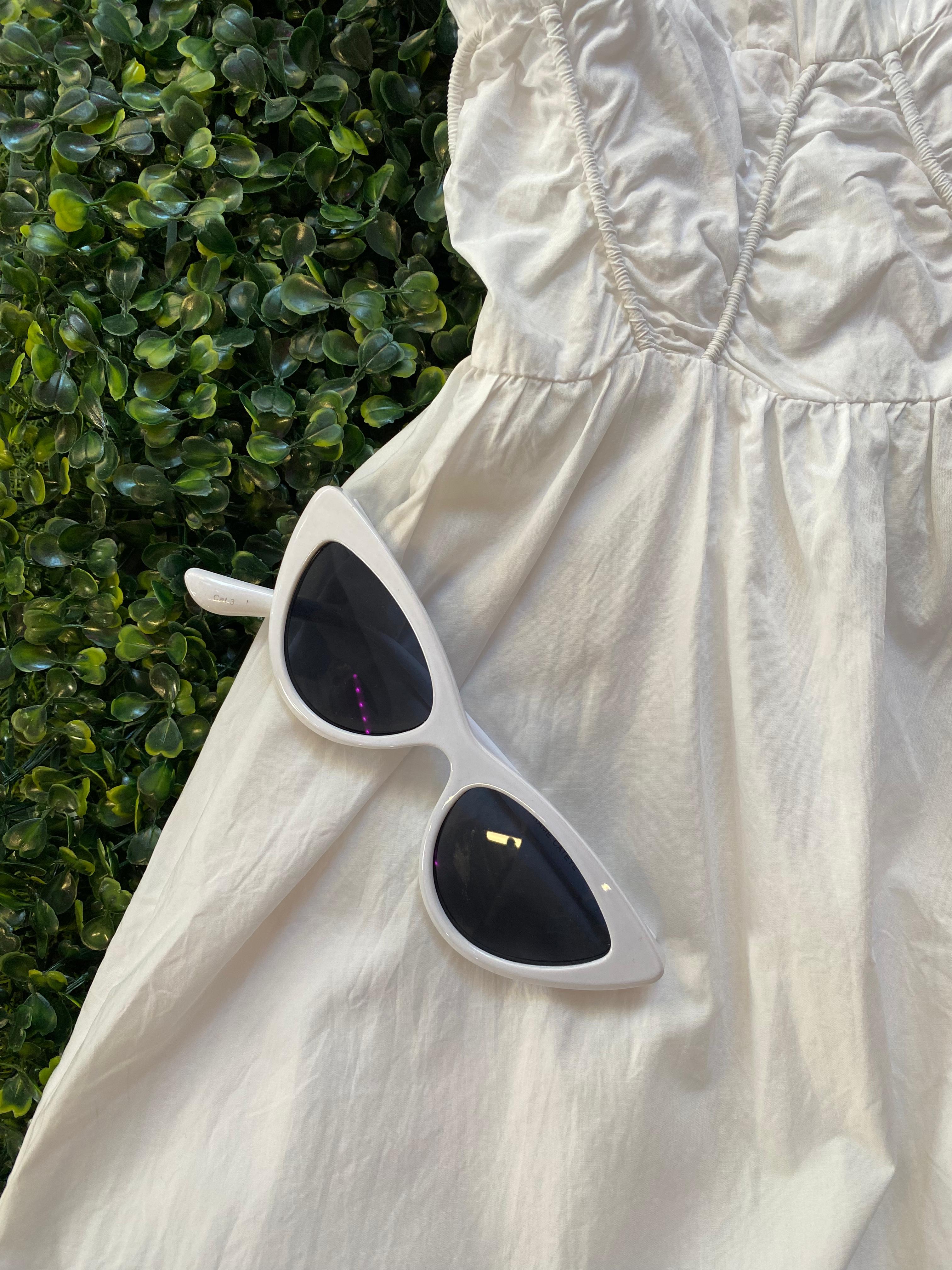 White Ruffle Zip-Front Midi Dress with Pockets