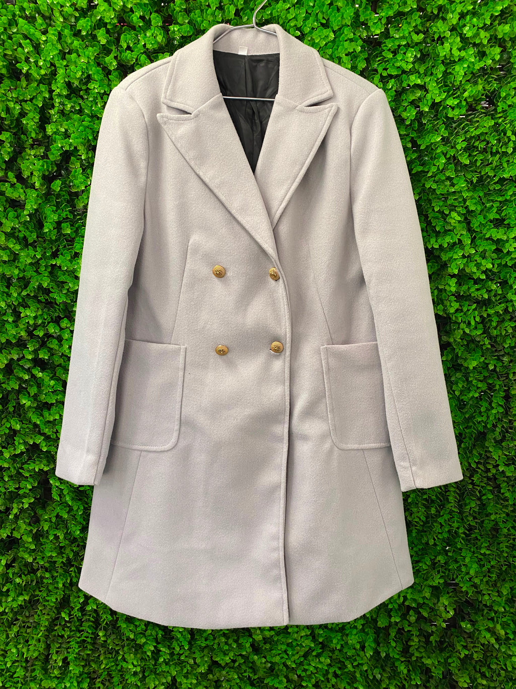 Beige Double-Breasted Coat