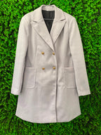 Beige Double-Breasted Coat