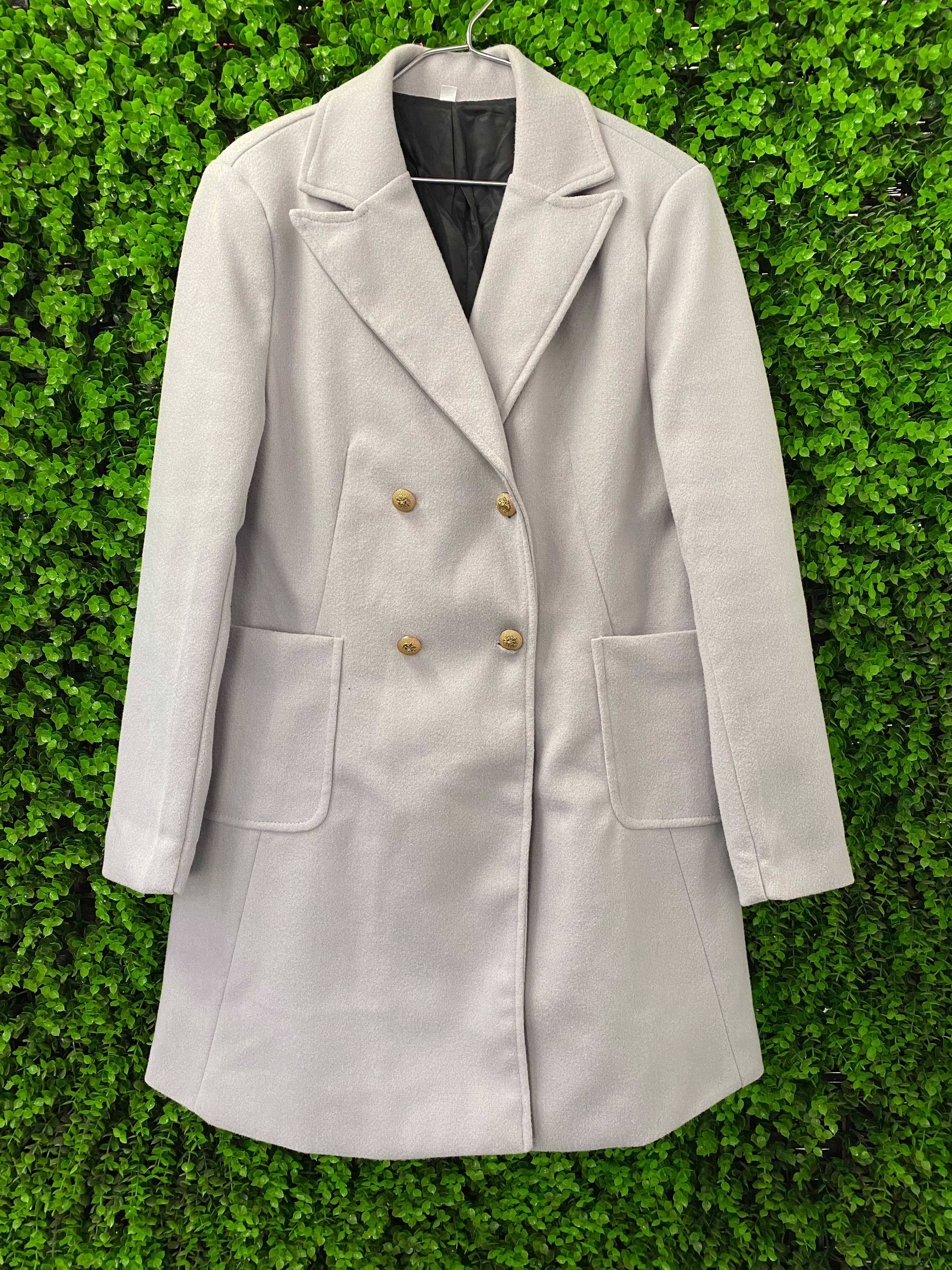 Beige Double-Breasted Coat