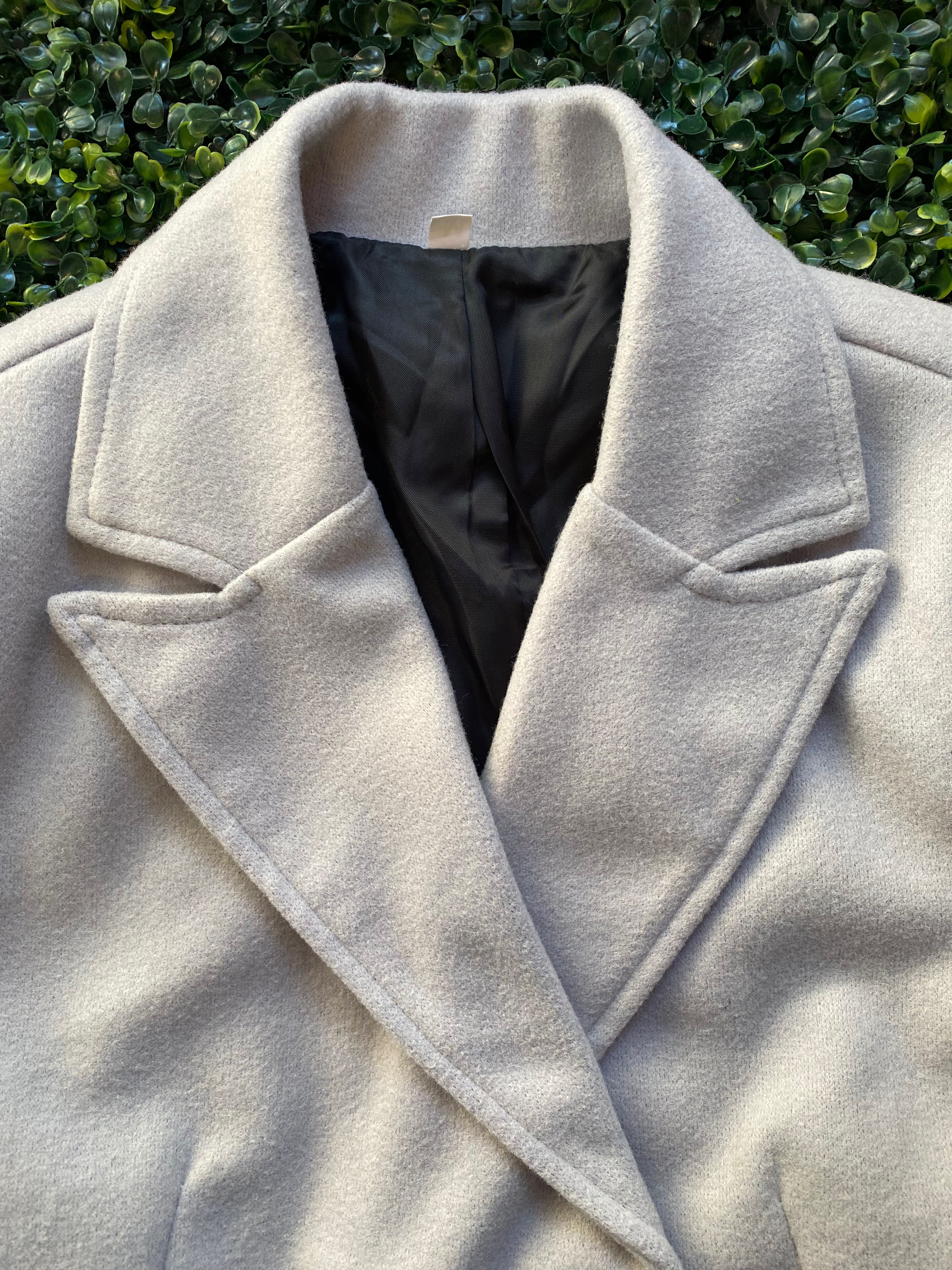 Beige Double-Breasted Coat