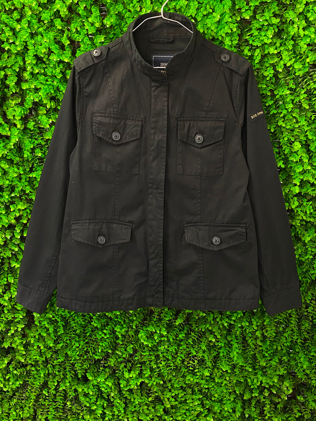 1996 Black Embroidered Military Jacket